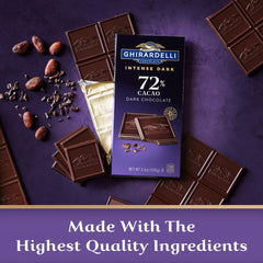 Intense Dark 72% Cacao Dark Chocolate Bar (Case of 12)