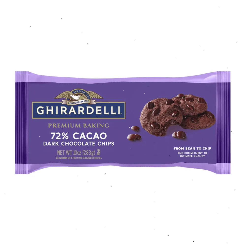 Ghirardelli 72% Cacao Dark Chocolate Premium Baking Chips (Case of 12 Bags)